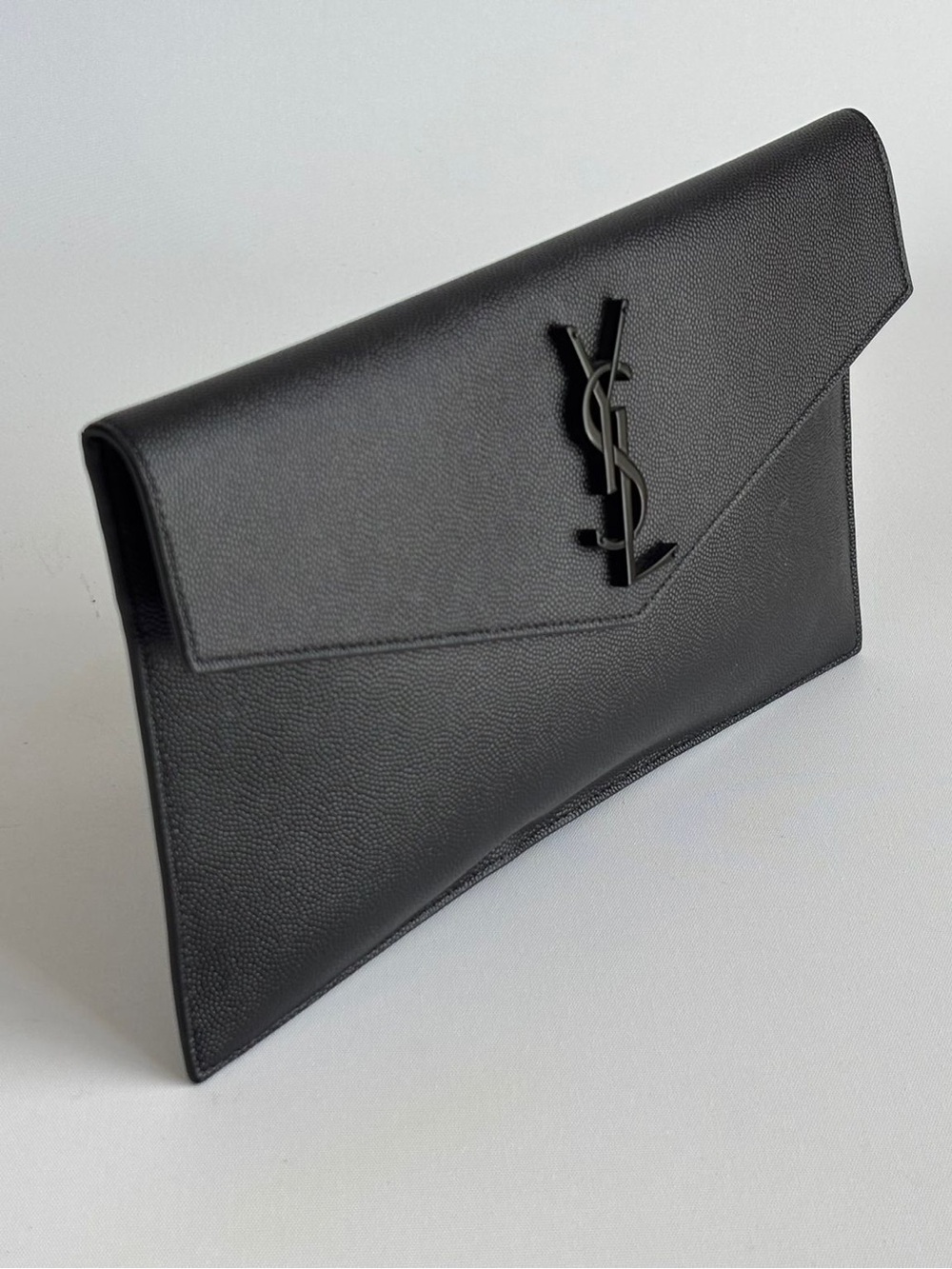 Saint Laurent Black Envelope Clutch with YSL Logo - Picture 4 of 5